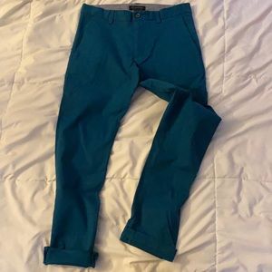 Teal skinny chinos